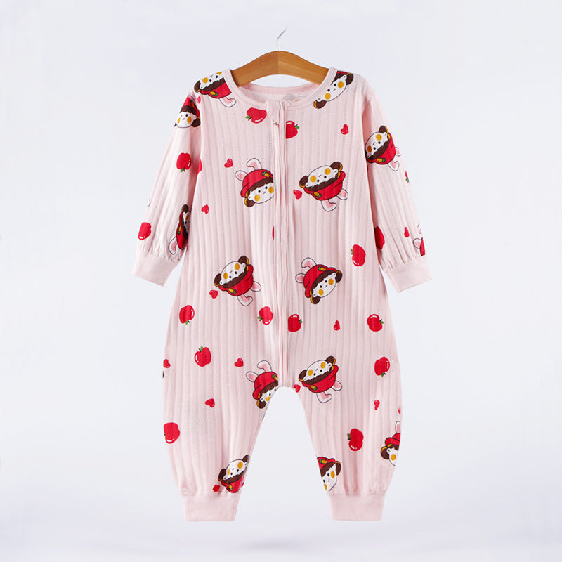 Children's Fashionable Simple Pure Cotton Triple Zipper Sleepwear