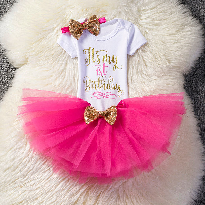 Girls Short-Sleeved Birthday Skirt