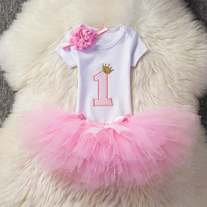 1 Year BabyGirl's Birthday Printed Dress