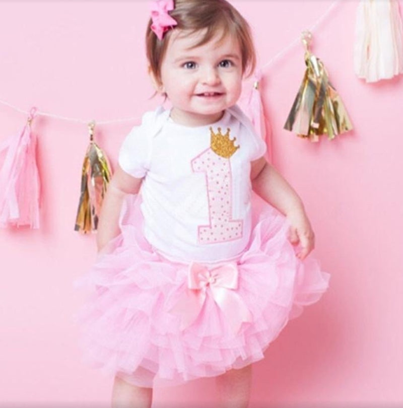 1 Year BabyGirl's Birthday Printed Dress