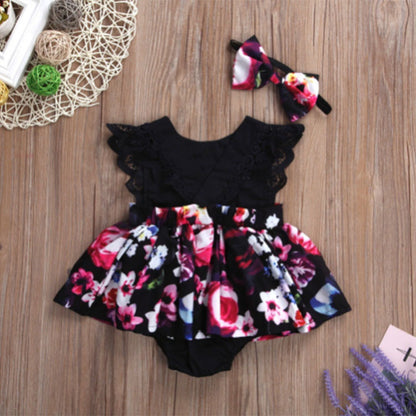 European Beauty Baby One-Piece Skirt Romper Summer