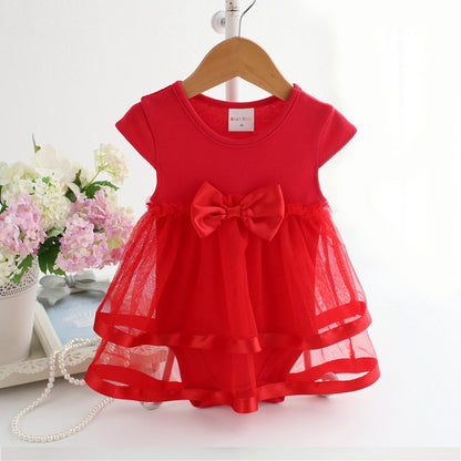 Princess Dress Baby Girl Long Sleeved Cotton Triangle Romper Summer Dress