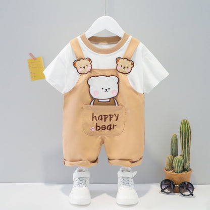 Children's Clothing Baby Summer Cartoon Short-sleeved Overalls