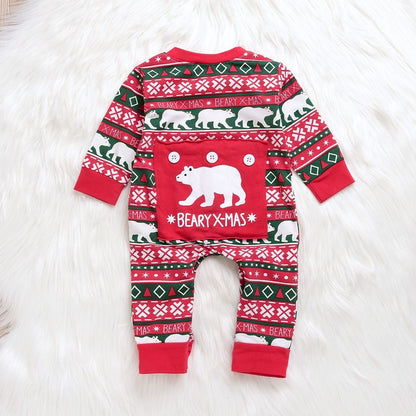 Infant Baby Boys Girls Christmas Santa Jumpsuit