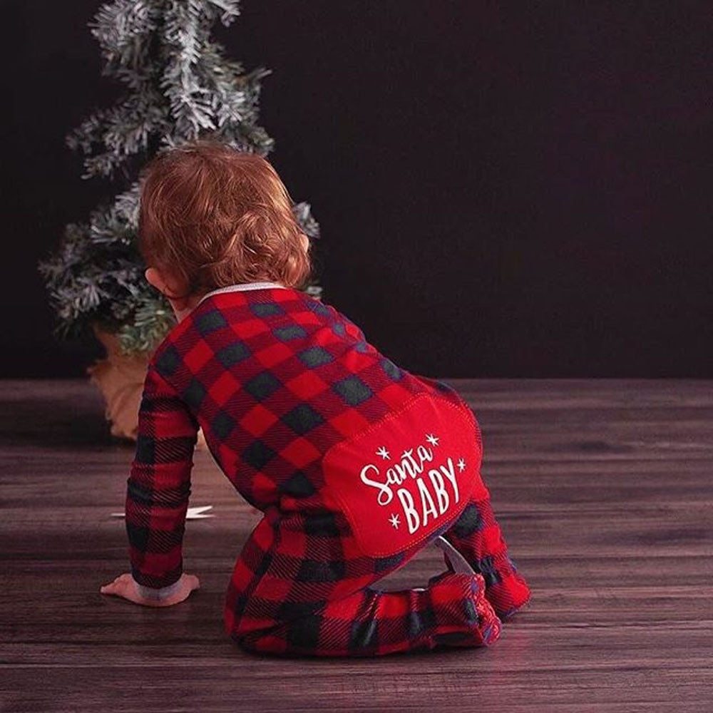 Infant Baby Boys Girls Christmas Santa Jumpsuit