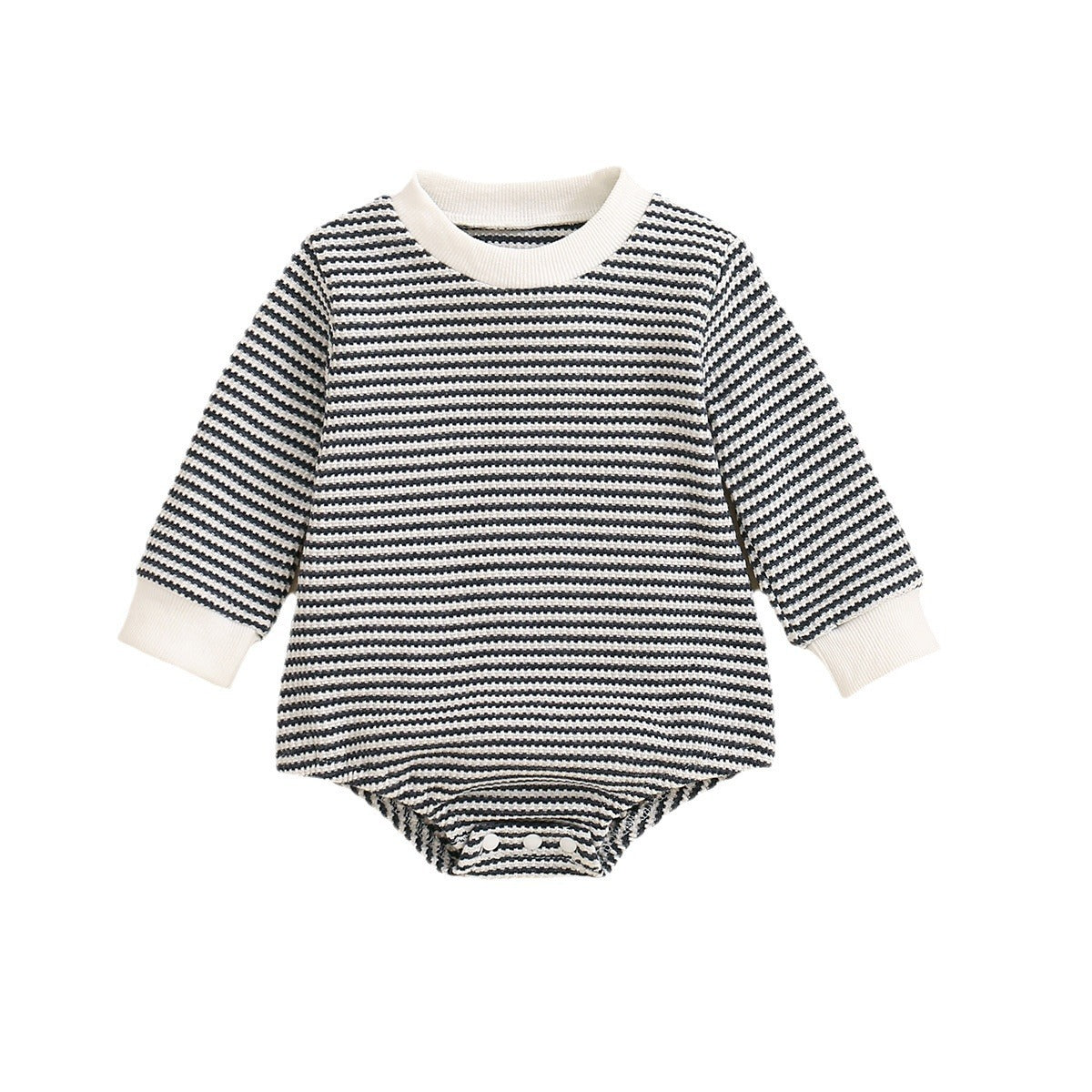 Baby Boys And Girls Long Sleeve Multi-color Stripe Pattern Triangle Jumpsuit