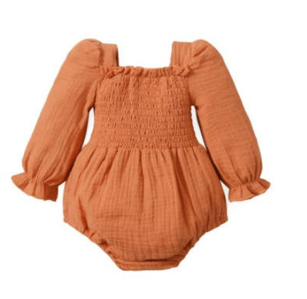 Children's Double-sided Wrinkle Three-color Romper Suit