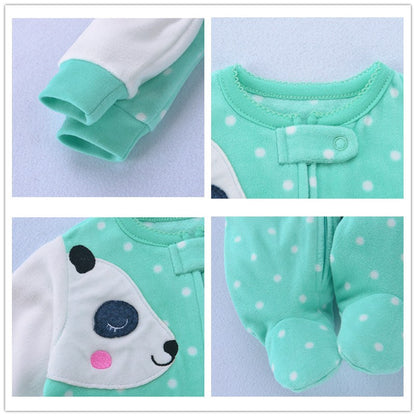 Spring Baby Girl Fleece Rompers