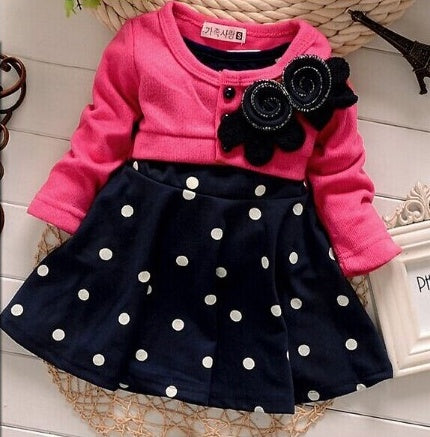 Autumn new children's long-sleeved cartoon dress