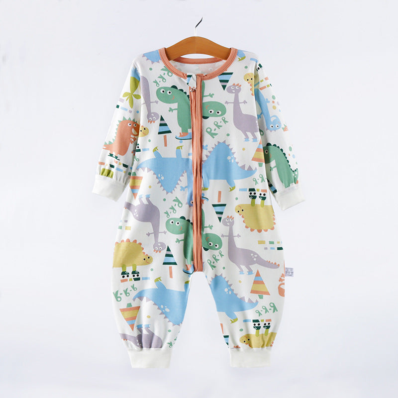 Children's Fashionable Simple Pure Cotton Triple Zipper Sleepwear