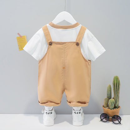 Children's Clothing Baby Summer Cartoon Short-sleeved Overalls