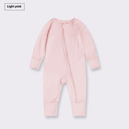 Bamboo Fiber Baby Jumpsuit Baby Zipper Pajamas