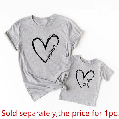 Love English Alphabet Print Parent Child T Shirt