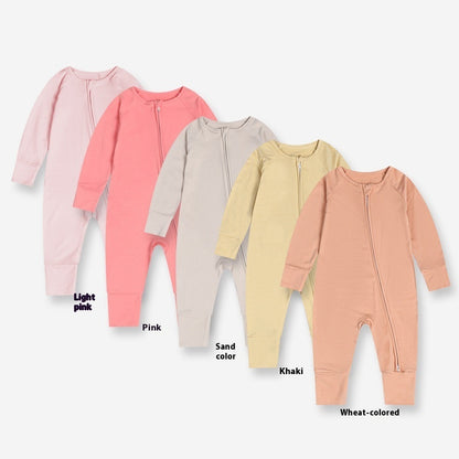 Bamboo Fiber Baby Jumpsuit Baby Zipper Pajamas