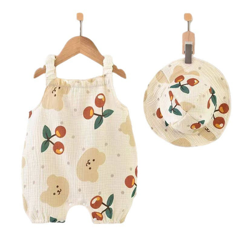 Cotton Gauze Newborn Baby Jumpsuit