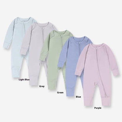 Bamboo Fiber Baby Jumpsuit Baby Zipper Pajamas