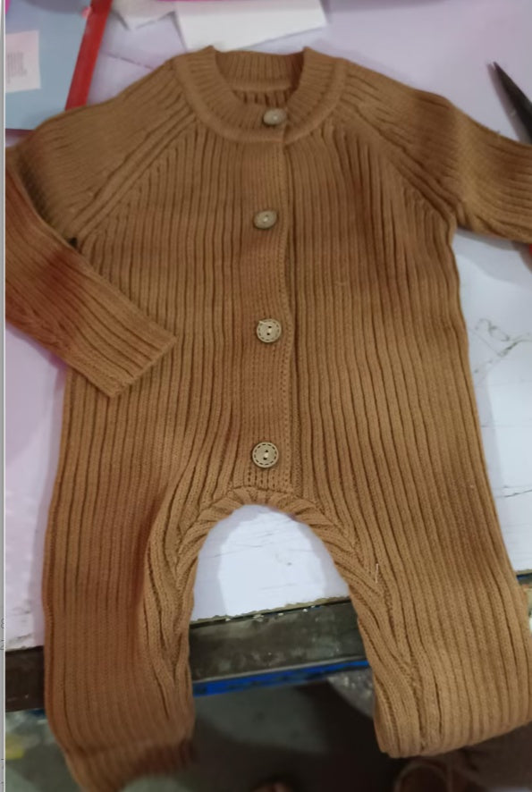 Spring And Autumn Baby Long-sleeved Knitted Jumpsuit Romper