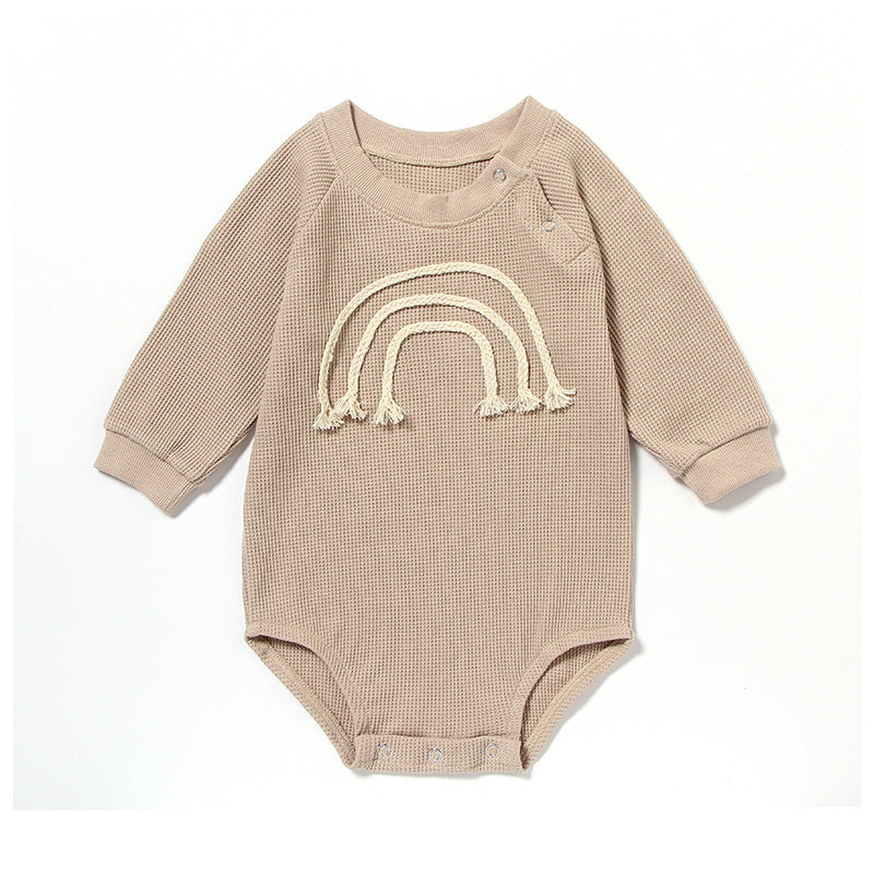 Spring And Autumn Romper R Baby Long Sleeve Waffle